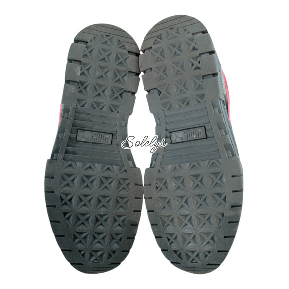 PUMA Mayze Womens 8 Velvet Green Gables Red Team Gold Low Top Platform Sneaker - Picture 5 of 10